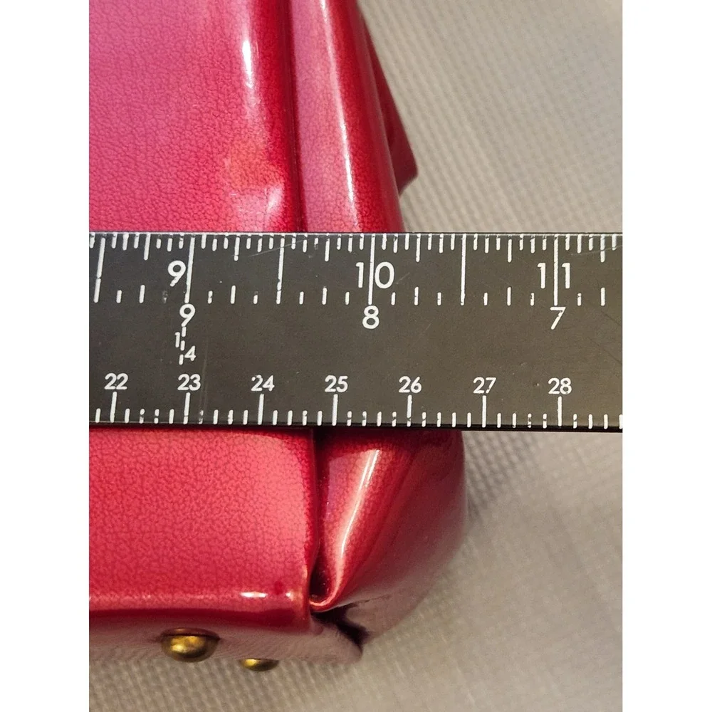 Theodor‎ California Vintage Red Patent Leather Handbag Mid Century Frame Bag